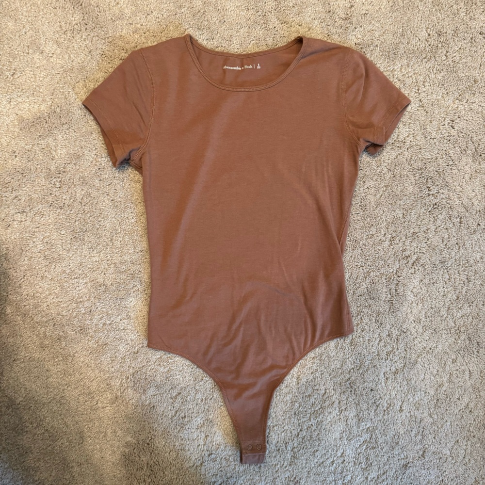 Brown Short Sleeve Abercrombie & Fitch Bodysuit